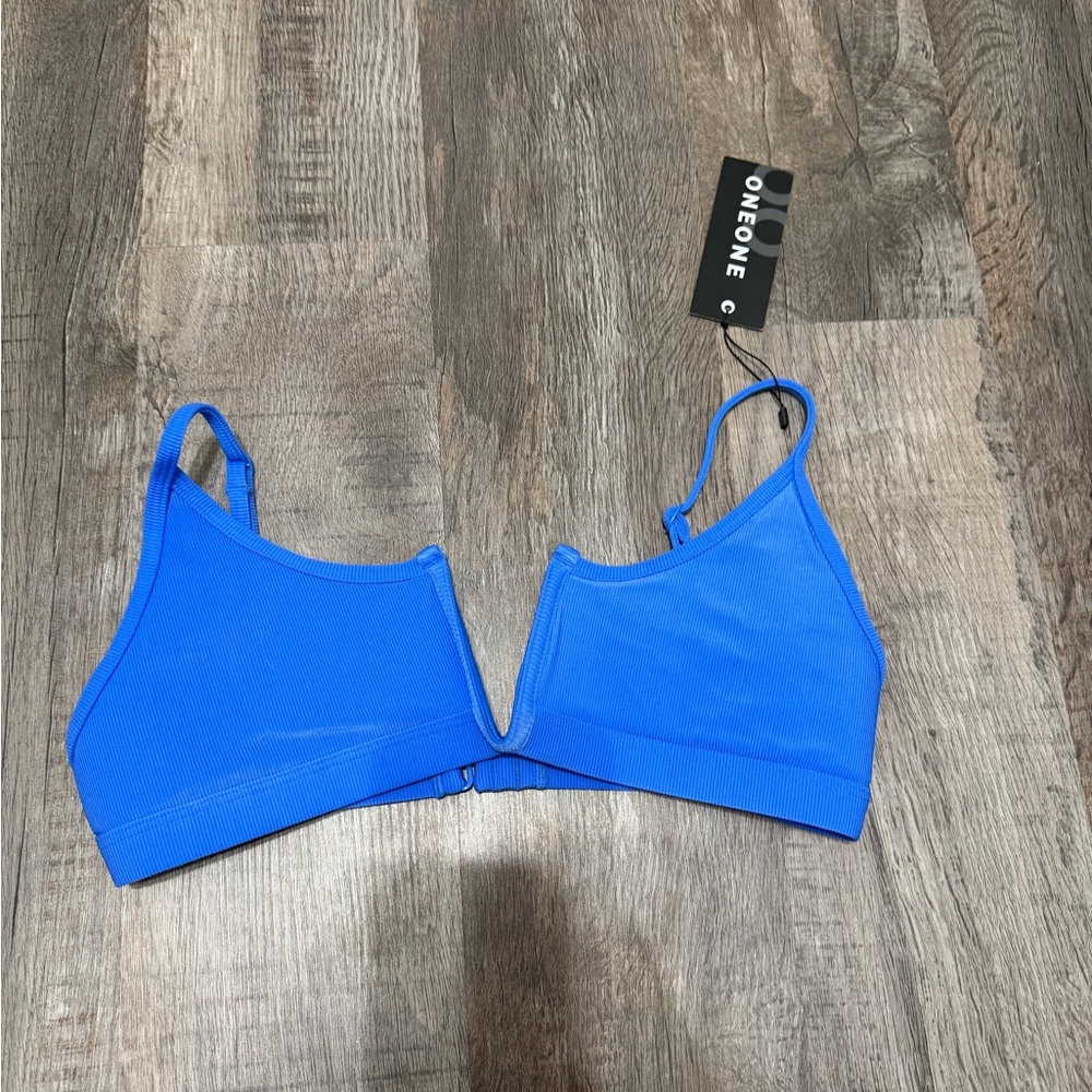 OneOne Women's V-Front Blue Swim Top